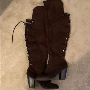 Brown over the knee boots